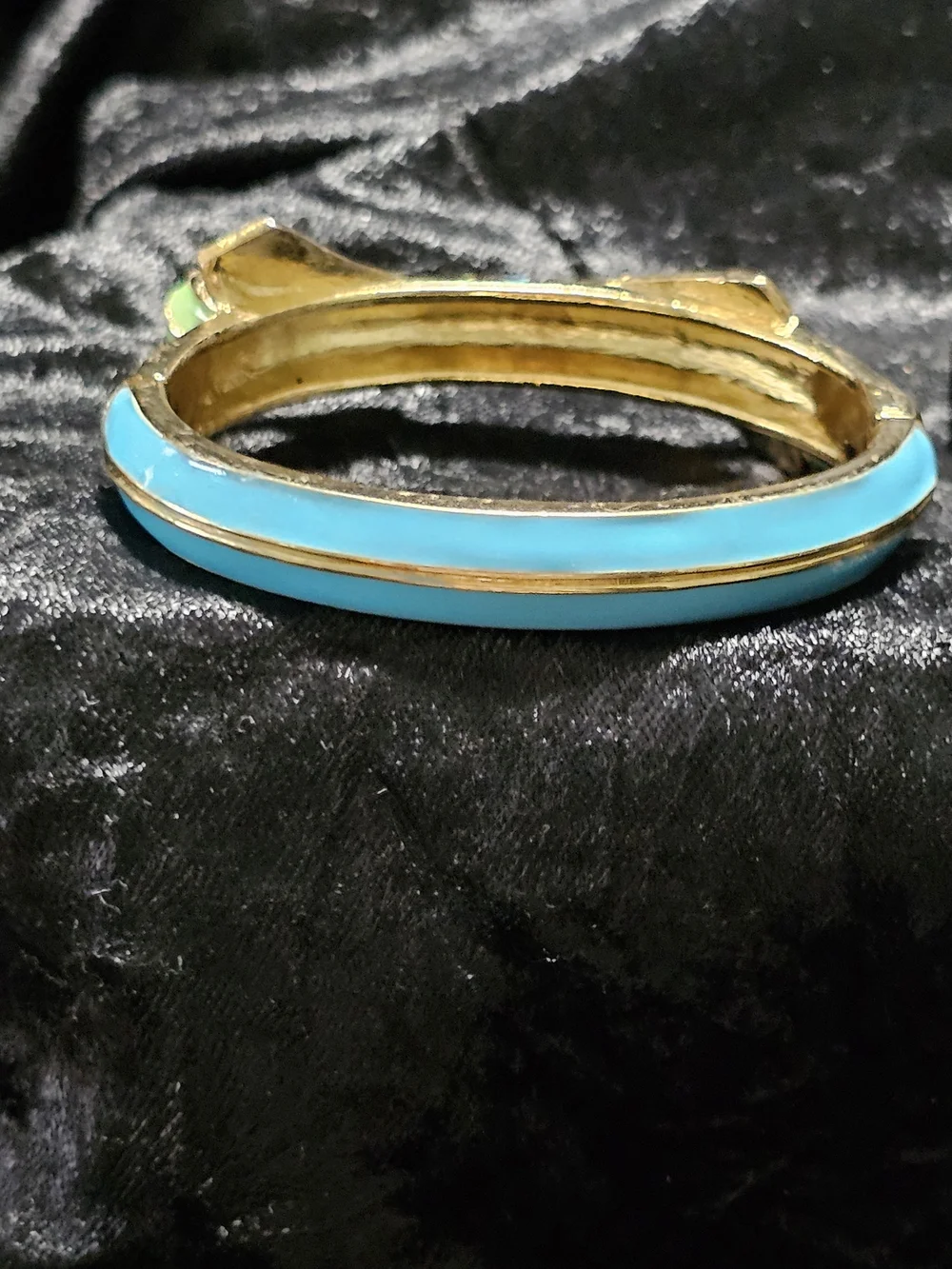 Gold-Plated Bow Bracelet with Green and Turquoise Enamel - Women Jewelry